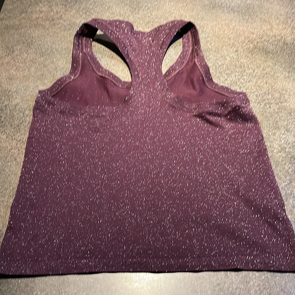 Athleta Sparkle t-back Tank, M, wine colored